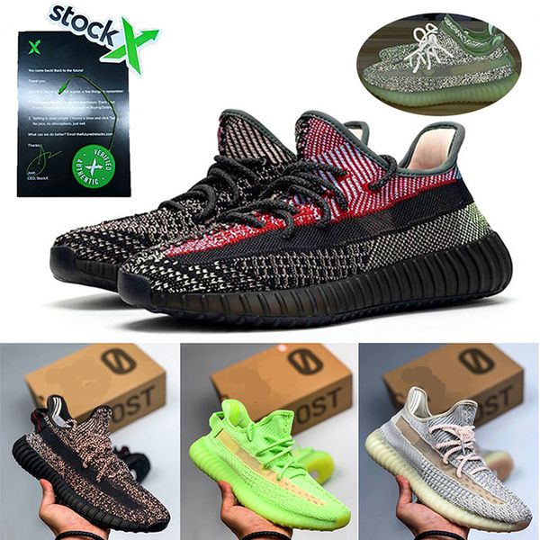 

2020 yecheil hyperspace static running shoes men women kanye west sesame butter beluga black white bred sneakers size 36-46