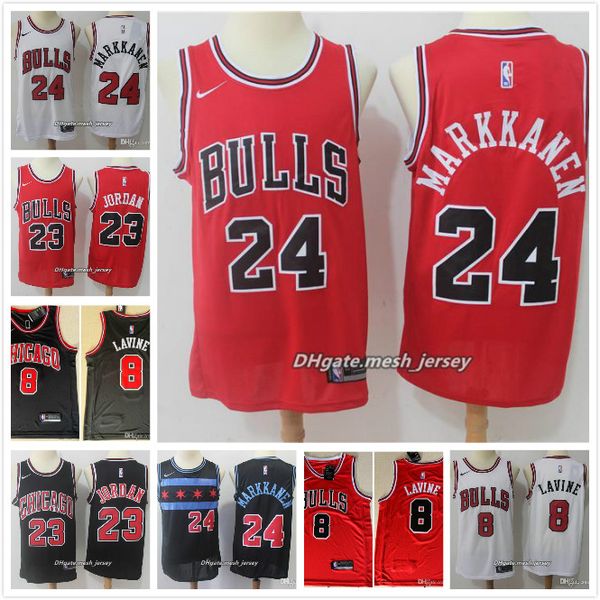 

2020 new city edition men chicago bulls nba 8 zach lavine lauri 24 markkanen 23 michael mj 1 derrick rose basketball jerseys, Black