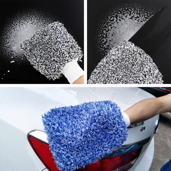 

high density car cleaning towel super absorbancy sponge glove soft easy to auto detailing microfiber wash micloth