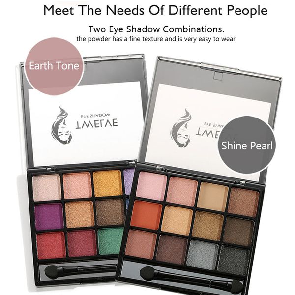 

12 colors eye shadow palette shining matte pigmented eye shadow cosmetics oa66