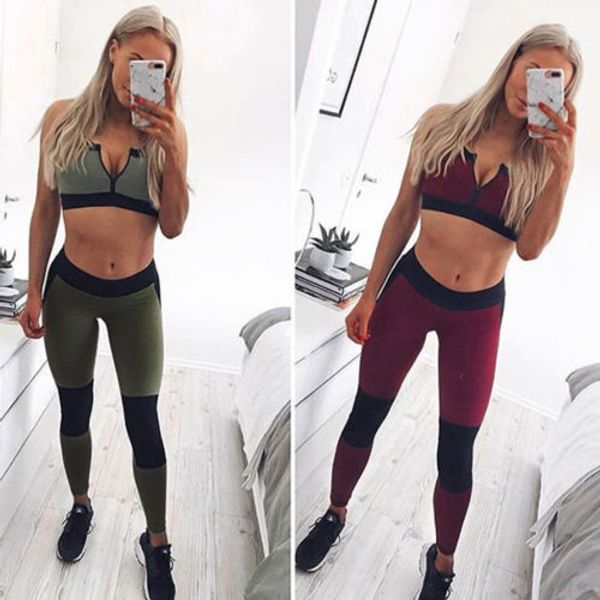 

women fitness yoga leggings running athletic active high waist skinny long pants, White;red