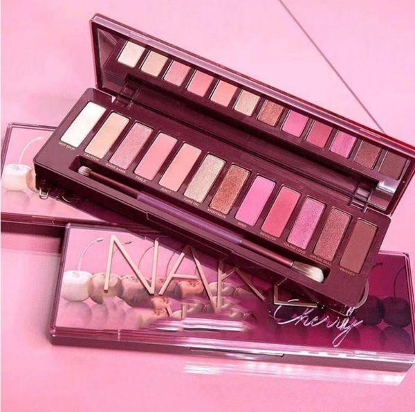 

Profe ional makeup cherry eye hadow palette colorful nude himmer eye hadow palette eye 12 hade with mirror and bru h