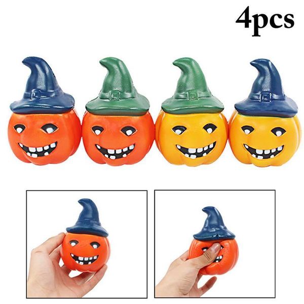 

4pcs cute squishy toy novelty pumpkin slow rising toys stress relief toy gift halloween party favors for kids children adult