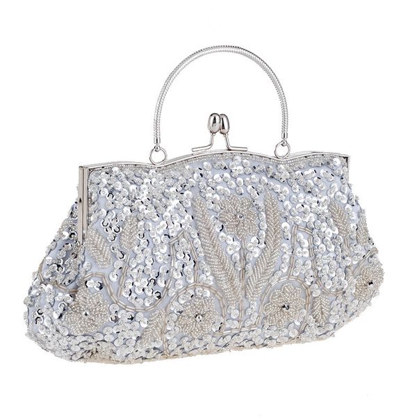 

retro beaded embroidery evening clutch bag bridal wedding party handbag bridal bridesmaid purse clutches sale, Black
