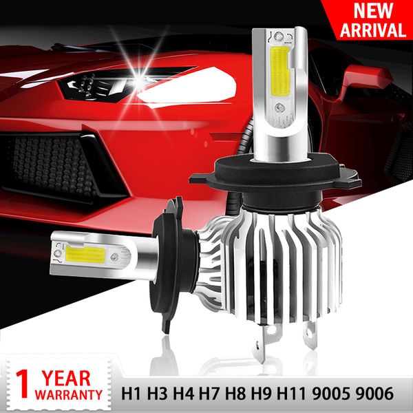 

2x h7 led car headlight 72w h11 lamp h1 h3 h8 h4 h27 880 881 9005 9006 hb4 hb3 bulb 3000k 6500k 10000k mini auto 10000lm 12v