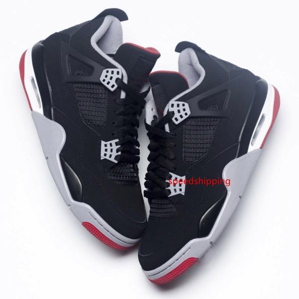 

4 выведенный черный красный новый 2019 выпущенный топ заводская версия 4s баскетбольная обувь мужские кроссовки замшевые кроссовки