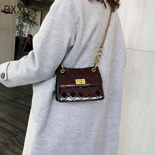 

bxx] patent leather crossbody bags for women 2020 spring new all-match chain shoulder messenger bag female handbags hj972