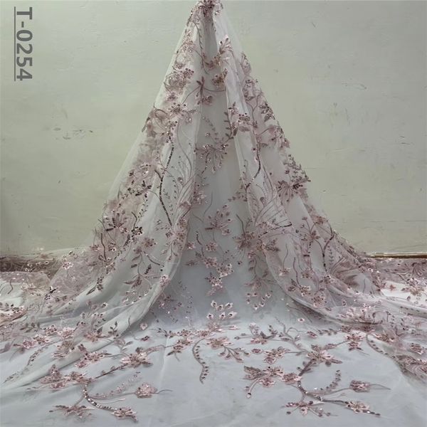 

new design african tulle lace sequins fabric french net lace fabric with hand made beads embroidery lace for wedding dress, Black;white