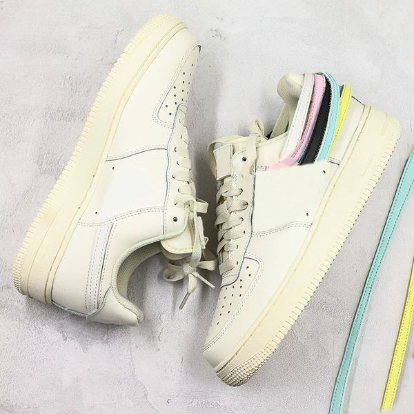 

Designer Changeable Patch Low Skateboard Shoes Milk White 2019 New Fashion Real leather Hot Sale Mens Women Sports Casual Sneaker