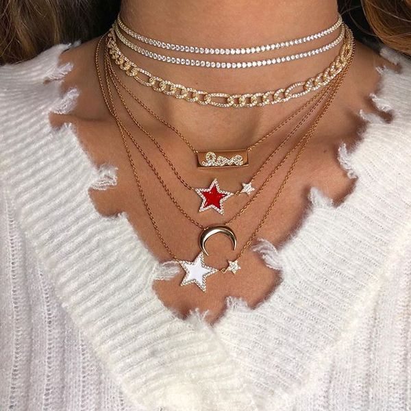 

32 + 10cm короткие колье цепь микро проложить ясный cz замороженный из побрякушки открыть снаряженная ссылка цепи ожерелье женщин хип-хоп юв, Silver