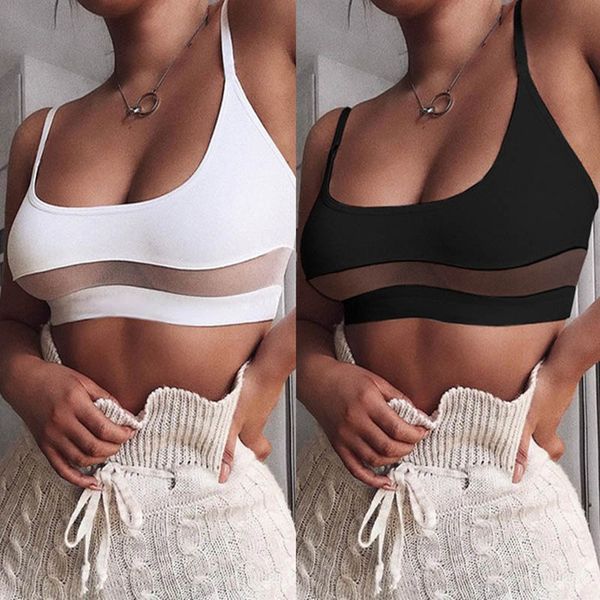 

women breathable sports bra lace sheer bustier crop cami tank blouse clubwear casual sports vest als88, White;black