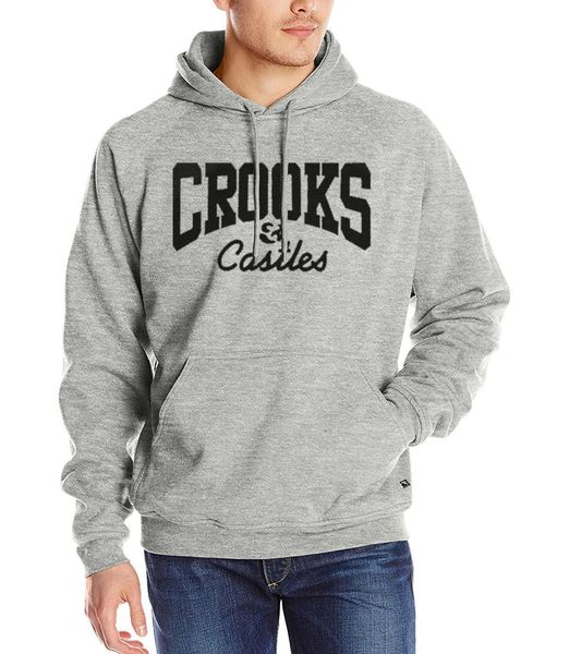 

мужская осень-зима кофты модные мужские толстовки с crooks буквы напечатаны с длинным рукавом повседневная спортивная одежда черный красный, Black