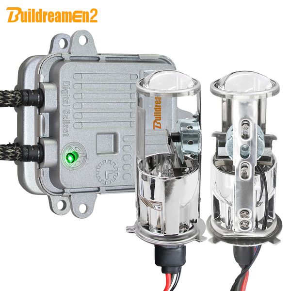 

buildreamen2 h4 car headlight 55w 10000lm bi-xenon hid xenon kit mini projector lens ac ballast hi/lo beam 4300k 6000k 8000k 12v