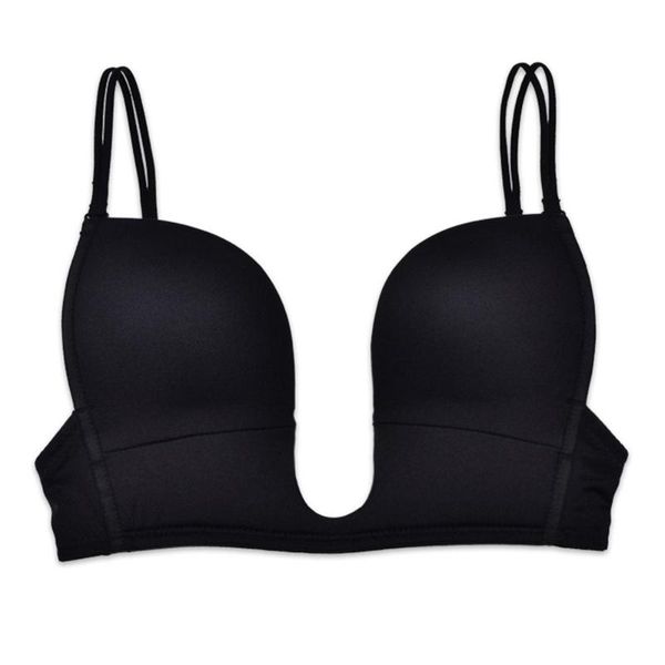 

yandw deep v bra women underwear intimates wire u 70 75 80 85 90 95 a b c d e cup push up lady lingerie brasier mujer, Red;black