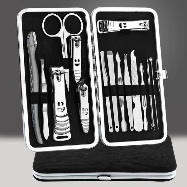 

new nail tool 15pcs professional stainless steel nail clippers scissors suit set kits manicure set nails accessories #yl5