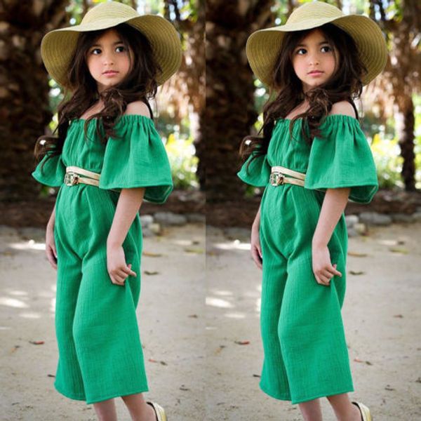

2018 new kids girls green rompers ребёнкова -плечий romper с коротким рукавом комбинезонов летних моды акции, и техника одежда, Blue