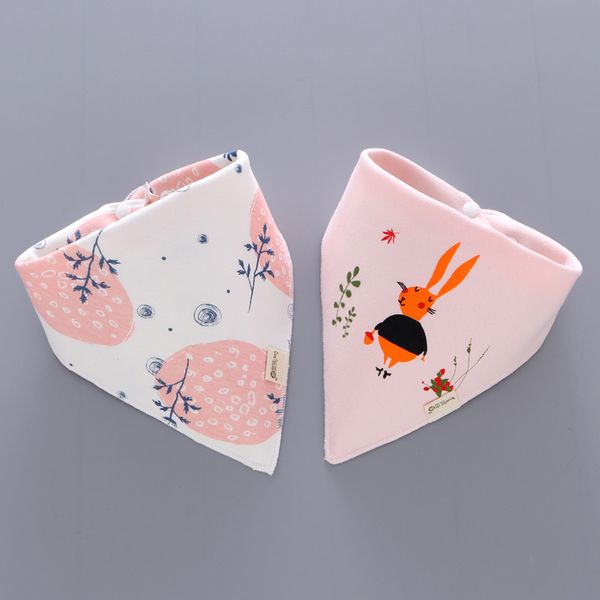 

2pcs/lot baby boy bibs burp cloths for children girl cotton soft cartoon bib bandana bibs for feeding