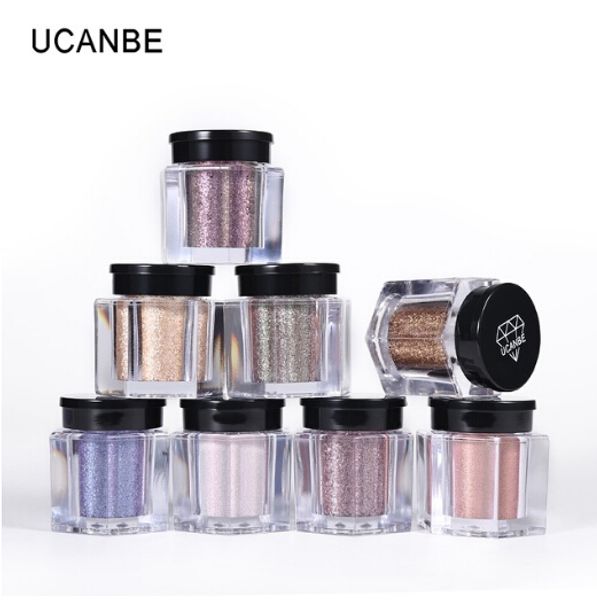 

ucanbe brand 8 pcs/set shimmer eyeshadow makeup set glitter pigment eyes shadow loose waterproof nude eye cosmetic