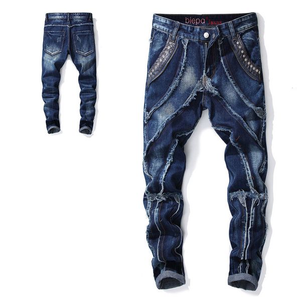 

italian style blue color fashion skinny stretch casual men jeans new designer classical men jeans pants