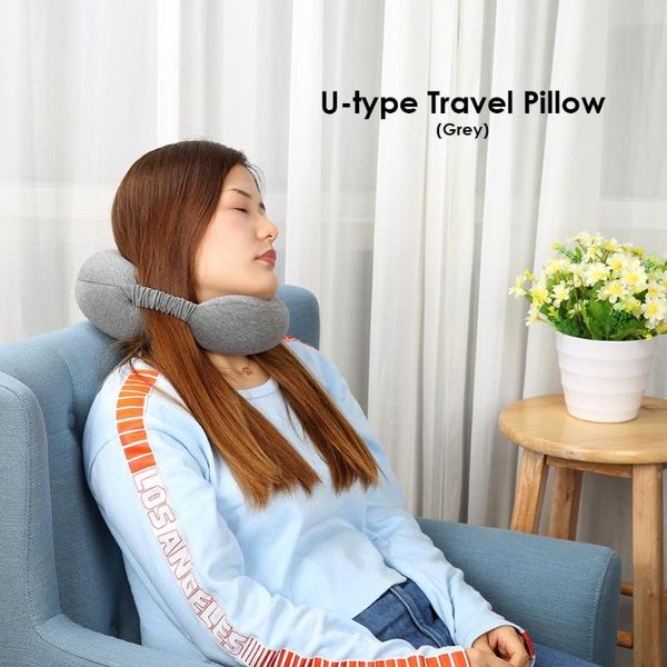 

2 in 1 cotton travel neck pillow eye mask storage bag with handle portable comfortable elegant hand washable memory u pil