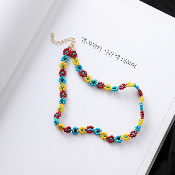 

bohemian handmade rainbow beads choker necklace boho candy color bead satellite necklace women fashion jewelry, Silver