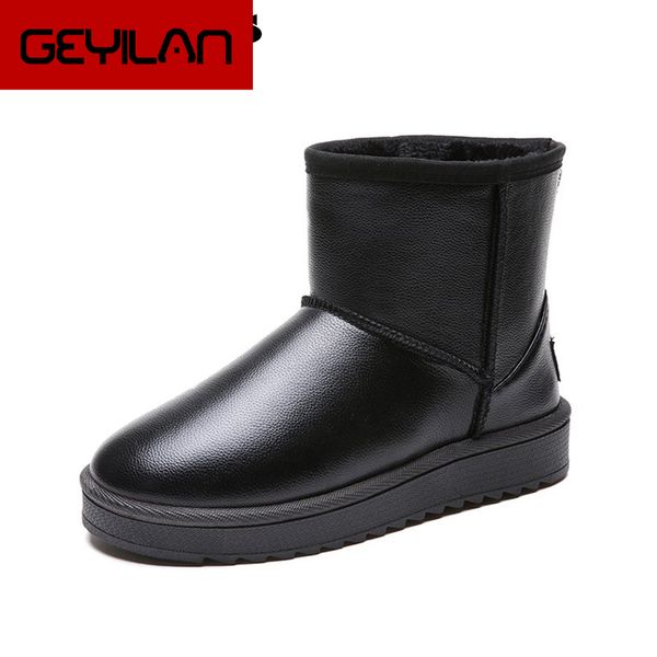 

new winter women snow boots warm short plush soft ladies plus size ankle boot women's fur platform female casual shoes woman, Black