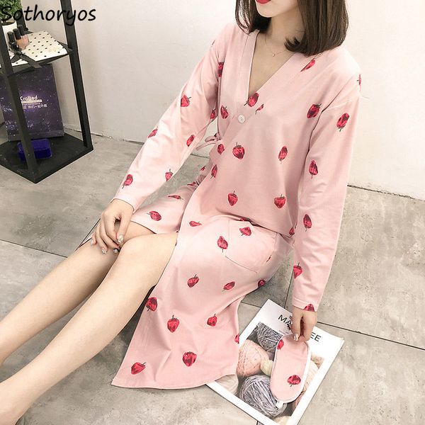 

robes women spring long sleeve bathrobes printed kimono sleepwear lace-up womens kawaii elegant casual korean style simple, Black;red