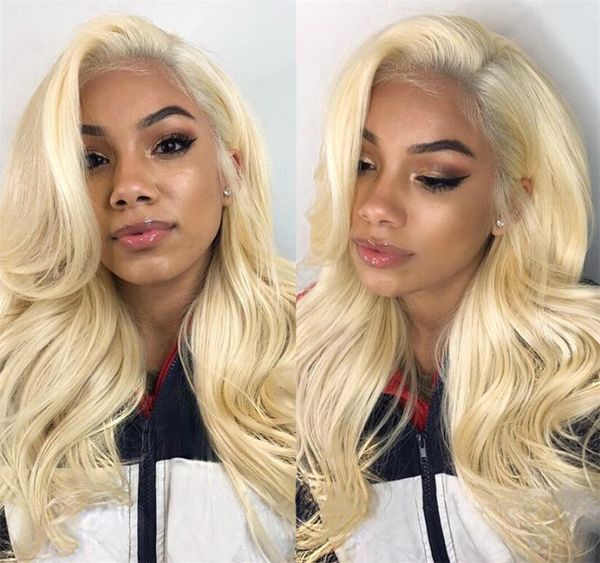Top Quality 613 Full Lace Human Hair Wigs Platinum Blonde Vrigin