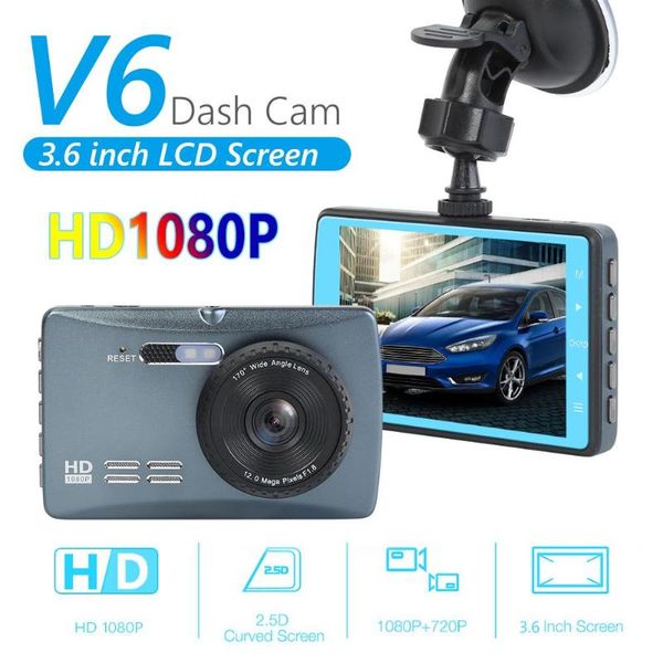 

v6 3.6 inch lcd screen car dvr camera hd 1080p dashcam recording digital video recorder