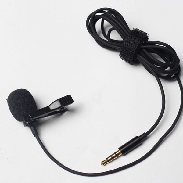 

3.5mm clip-on lapel lavalier microphone jack hands-mini wired condenser mic for iphone samsung smartphone