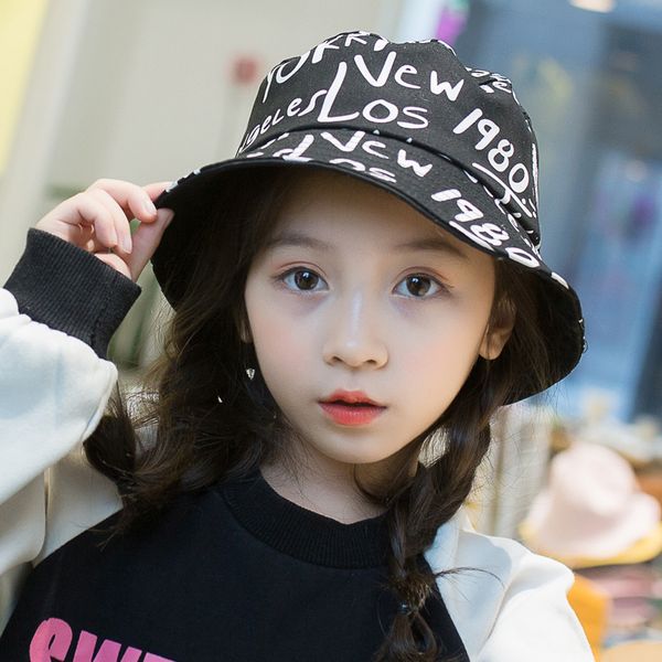 

children's fisherman hat spring letter printing baby sunscreen hats cotton sun visor hat caps, Blue;gray