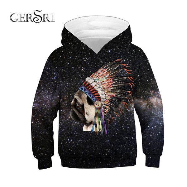 

gersri brand fashion youth spring autumn thin sweatshirts boy big kids funny 3d pets dog printed jogger hoodies boy, Black