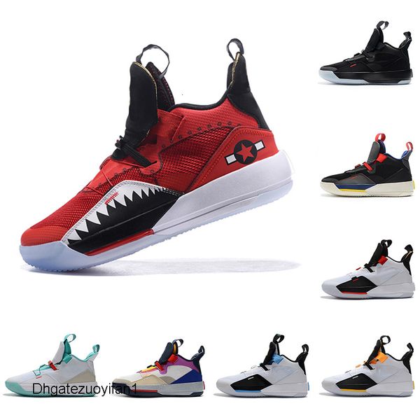 

2019 mens basketball shoes xxxiii pf 33 future of flight 33 tech pack 33s black dark smoke grey sail sneakers