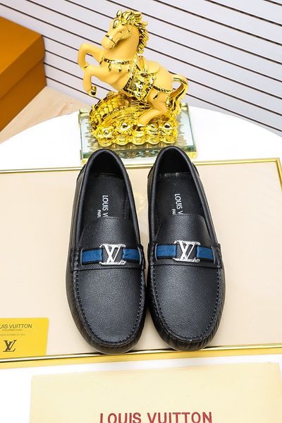 

new men's casual leather shoes leather casual flat shoes men's loafers breathable black blue 38-45 yards uiots