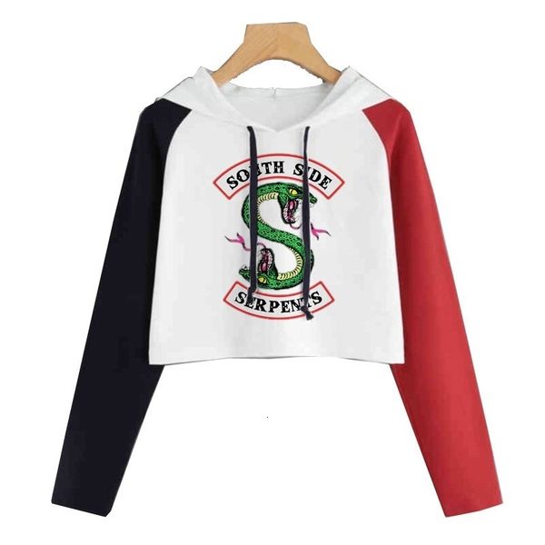 

женская одежда женская толстовка riverdale смешные женщины south side змеи фуфайки southside печать с капюшоном пуловер tracksuit женский гу, Black