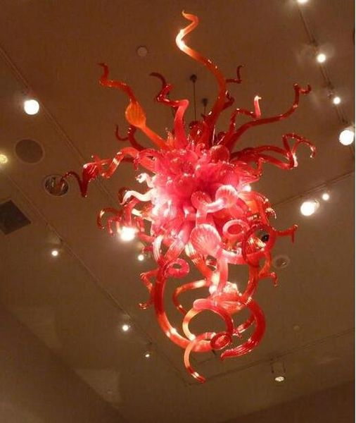 

pretty red murano chandeliers lamp modern art deco hand blown glass ac 110v 220v led bulbs style italy designed chandelier