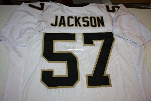 

retro rickey jackson #57 custom mitchell & ness jersey white stitching men's football jerseys college ncaa, Black;red