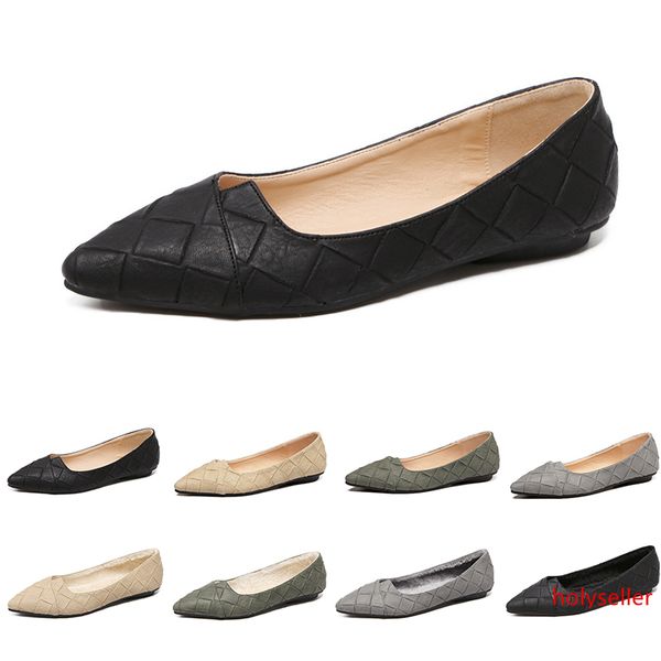 

fashion women s casual leather shoes lattice flat shoes with pointed shallow mouth elegant outdoor walking shoes main11