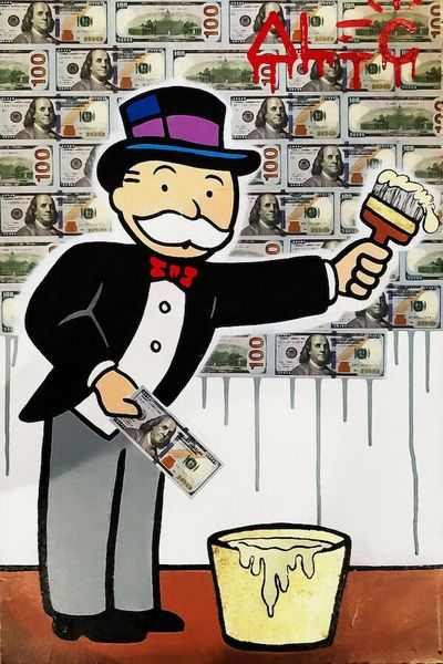 

alec monopoly graffiti home wall decor money paint home decor handpainted &hd print oil paintings on canvas wall art pictures 200203