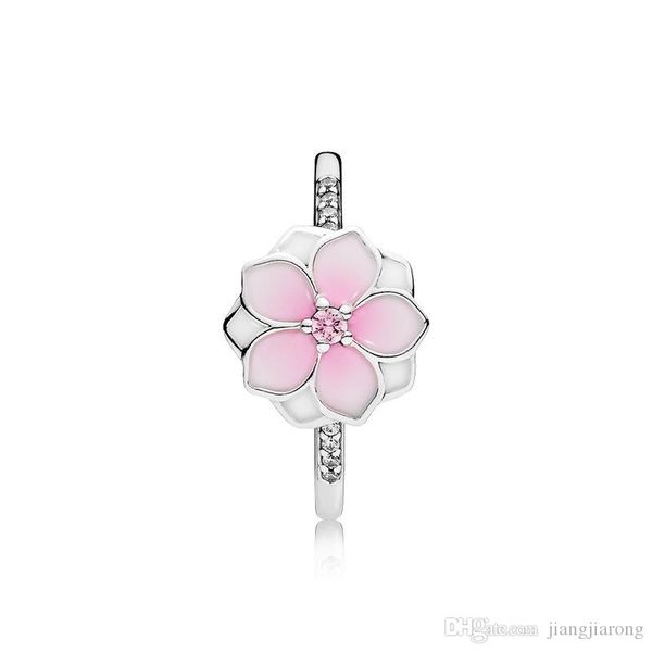 

zr75 magnolia flower ring ring women man size 6-9 big brand 925s silver ring diamond sell single lover christmas gift