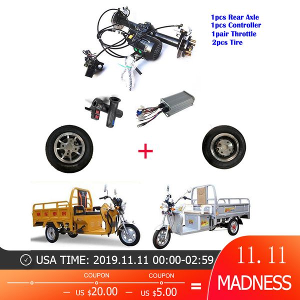 

electric rear axle motor 48v/60v/72v 500w/650w/800w/1000w/1200w electric motor rickshaw blcd disc brake with tire 90cm