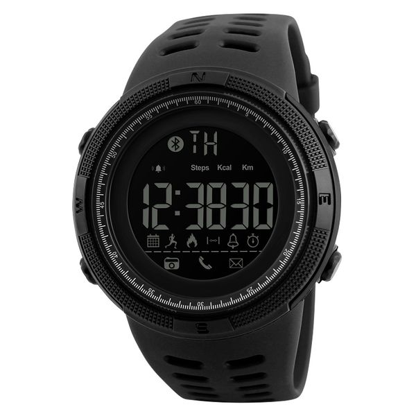 

skmei sale outdoor smart watch men remote camera message call reminder bluetooth waterproof pu strap digital wristwatches, Slivery;brown