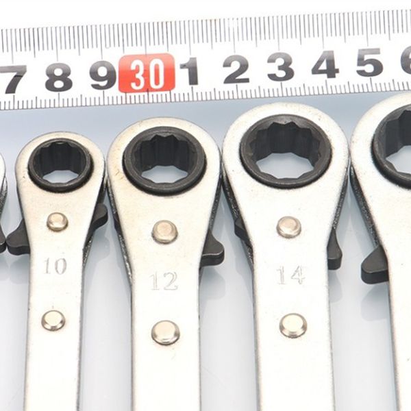 Freeshipping 5pc 6-21Mm Metric Cruz offset Torque Wrench Set Universal Ratchet Wrench Spanner Duplo End Wrench offset Anel Spanner
