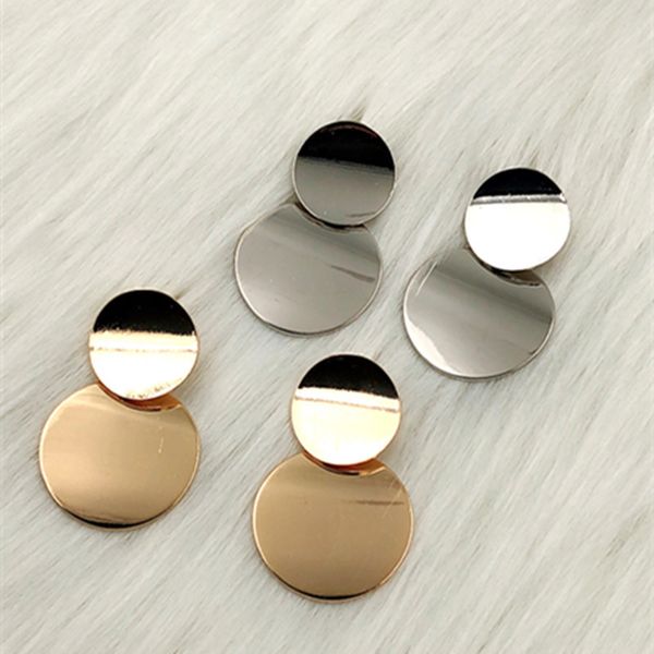 

new simple fashion metal personality retro imitation pearl earrings jewelry wholesale, Golden;silver