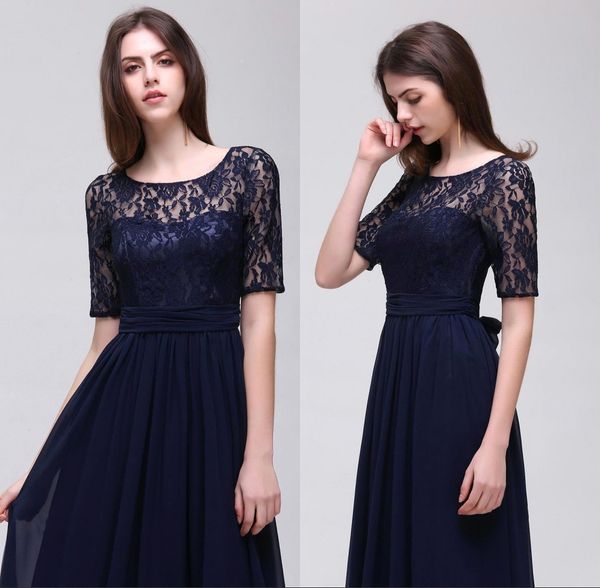 

реальные модели фото темно-синий шифон платья для подружек невесты без бретелек с бантом платье для подружек невесты с коротким рукавом повс, White;pink