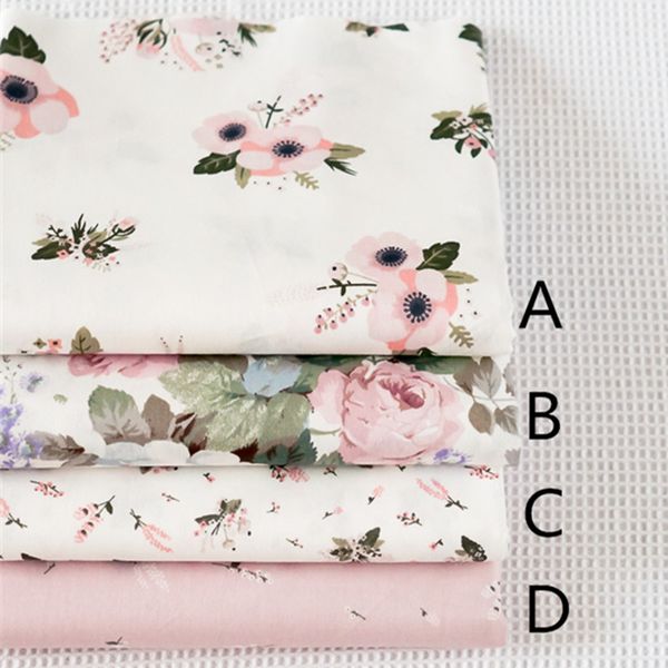 

160cm*50cm chic pink floral rose cotton fabric patchwork fabric sewing diy tilda doll cloth craft tecidos quilting tissue, Black;white
