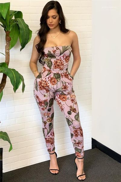 

rompers summer women floral printed jumpsuits fashion designer ladies contrast color apparel casual holidays sleeveless, Black;white