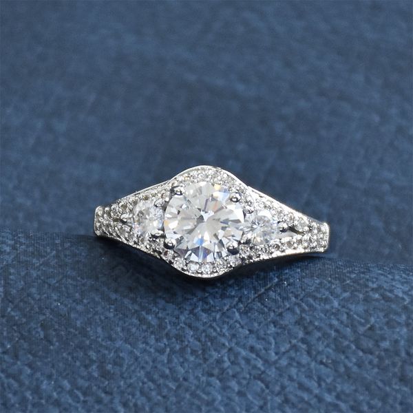 

3 crystal stone cz engagement ring white gold plated rings for women anniversary ring wedding rings zr078, Slivery;golden