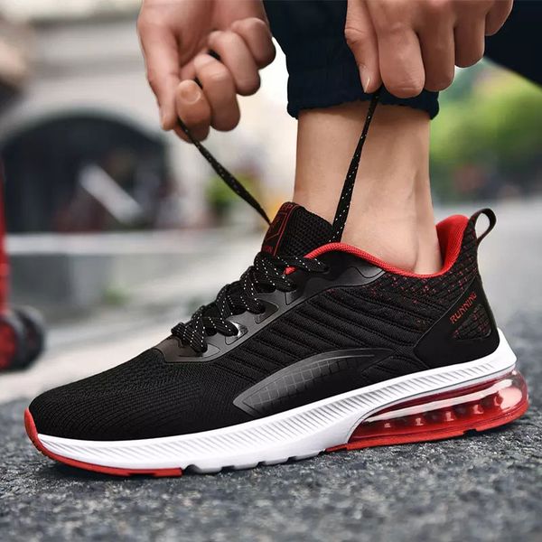 

with socks new air cushion designer white black blue men special section sports sneaker increased breathable jogging running shoes, White;red