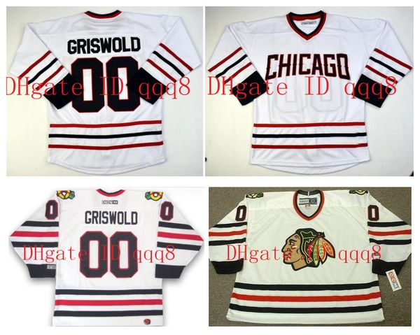 

clark griswold christmas vacation chicago blackhawks ccm vintage hockey jersey, Black;red